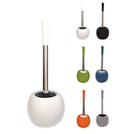 Brushmann Round Ceramic Toilet Brush Set (White)