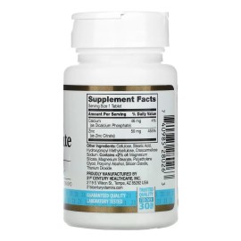 21st Century Citrato Zinc Suplemento Mineral 60 Tabletas Sabor Sin sabor