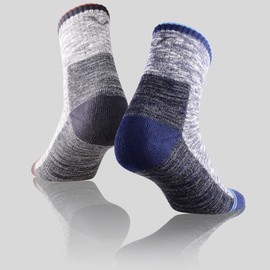 FEIDEER Men's Cotton Cushioned Hiking Walking Socks, Quarter Crew Ankle Socks with Moisture Wicking (3MS20503-XL)