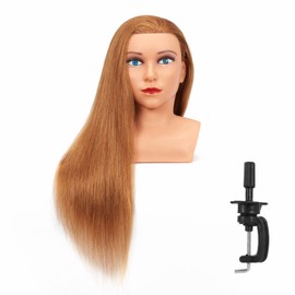 Hairingrid Mannequin Head 28"-30"100% Human Hair Hairdresser Cosmetology Mannequin Manikin Training Head Hair and Free Clamp Holder (R71619LB0624)