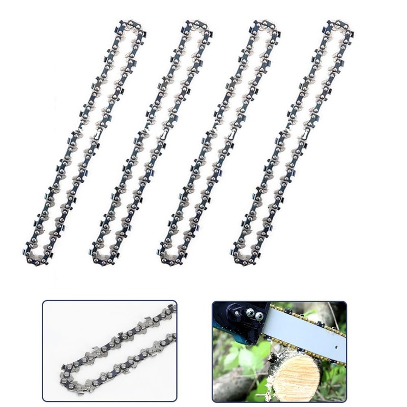 Pack of 4 Chainsaw Chains, Replacement Chains, 6 Inch Mini