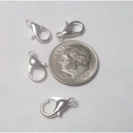 4pcs Silver Plated Lobster Clasp Necklace Bracelet Jewelry DIY Chain Ring Hook