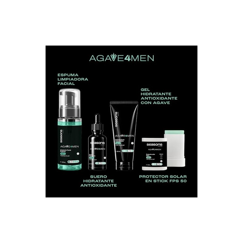 Seasons Kit Agave 4 Men - Rutina Facial Masculina Antiedad