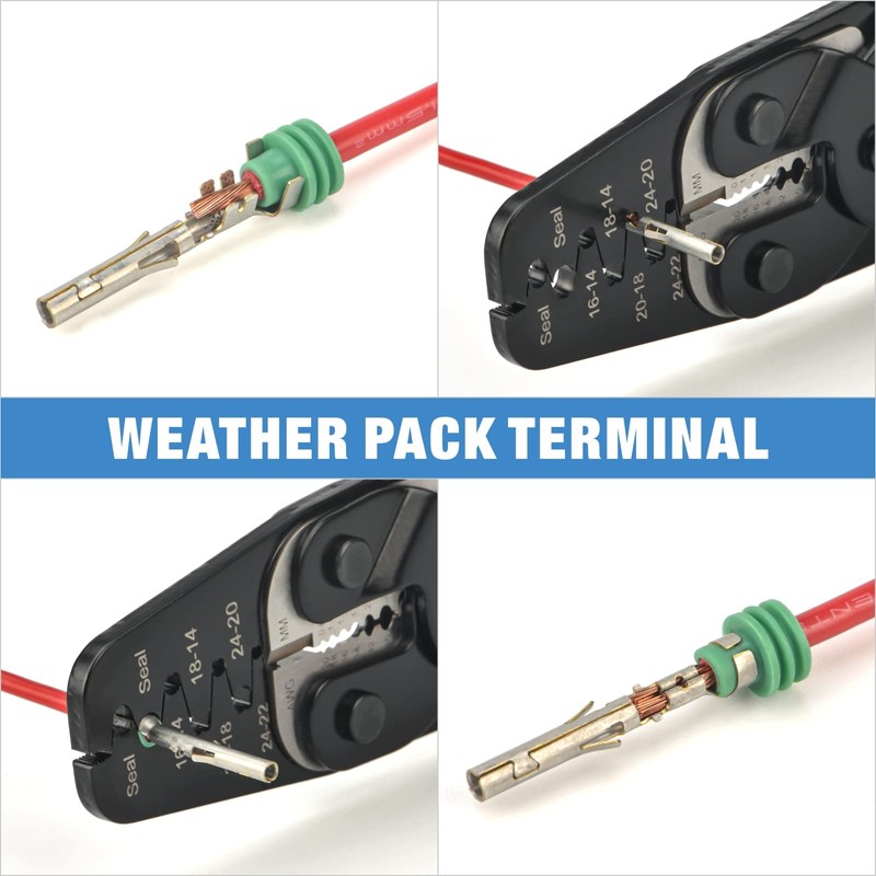 iCrimp Open Barrel Terminal& Weather Pack Terminal Crimper for AWG