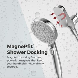 Pfister HydroFuse Handheld Shower Head, Hose Included, Magnetic Docking, 6-Function, 2.5 GPM, Polished Chrome Finish, 016HFM01CC
