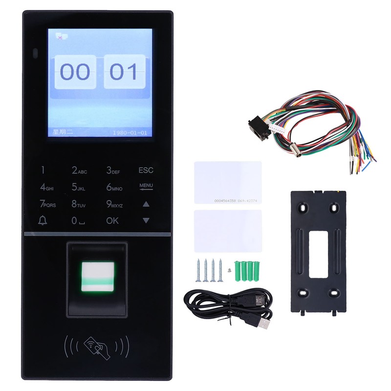 Access Control Attendance 2‑in‑1 Machine TCP/IP Fingerprint Password Card 2.4in