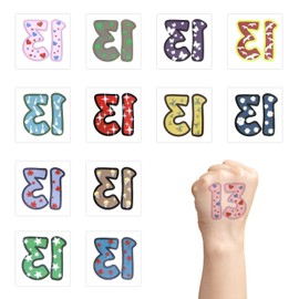 Tattoos Stickers Number 13 Tattoos Waterproof Lucky No. 13 Tattoo Sticker Inspired Party Favors for Singer Fans Concert Music Festival A8DC13WS