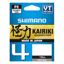 SHIMANO Kairiki 4 LDM54TE1013015S Braided Fishing Line 4-Ply 150m 0.13mm 10.0lb 7.4kg Steel Grey
