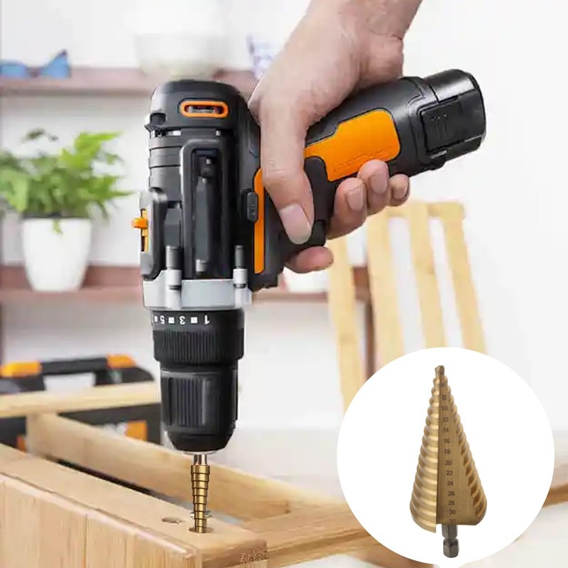 Bamyli 6 Pcs Step Drill Bits Set High Speed Steel