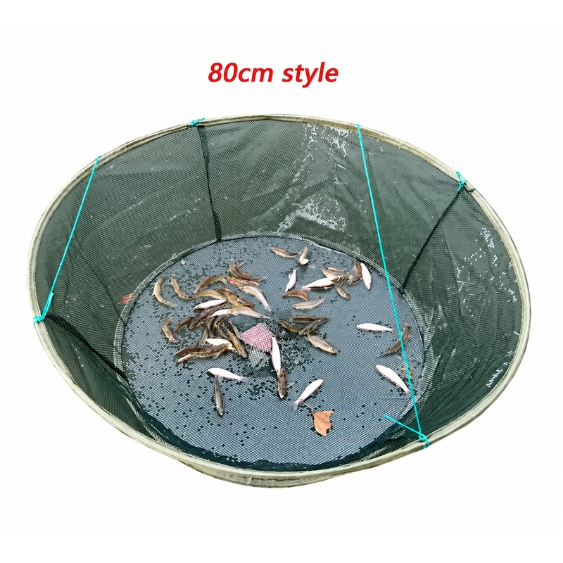New Foldable Fishing Net 80/100cm, Hand Cast Fishing Cage with