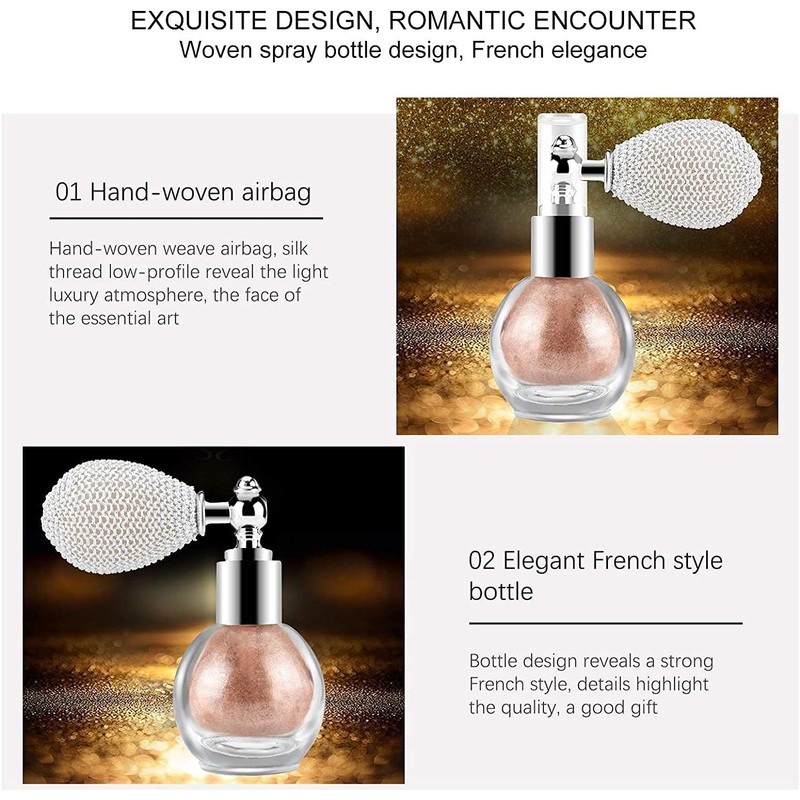 Dazyteai Highlighter Powder Spray,Glitter High Gloss Powder,Shimmer Sparkle Powder Makeup