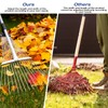 PEAKCLOUDS Adjustable Metal-Leaf Rake with Telescopic Handle - Lawn &