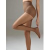 Malustar 3 Pairs 10 Denier Sheer Tights (Tan, XL)