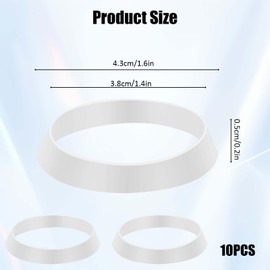 10 PCS Seal Ring Silicone Washer Waste Pipe Seal Ring Rubber Gasket Washers Plumbing for 1 1/2 Inch Drain Pipe Sink Drains (White)