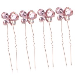 WOONEKY Bridal Crystal Hairpin Set u Type Rhinestone Hairpin for Bachelorette Party Wedding