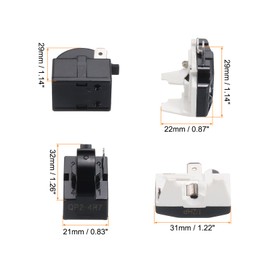 sourcing map 4pcs Refrigerators PTC Starter Relay 1 Pin 4.7 Ohm Overload Protector 1/2HP for Fridges Beverage Freezers