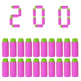 Lififun 200pcs Half-Length Soft Darts Compatible with Dart Zone, Adventure, Nerf, Worker - for Foam Dart Blasters & Toy Guns Accurate 1.2g 14+ Red (Purple)