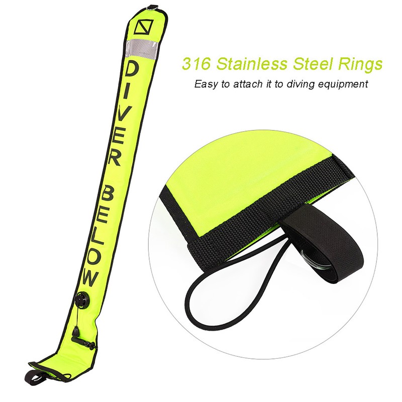 High Visible Inflatable Scuba Diving SMB Surface Signal Marker Buoy(Fluorescence