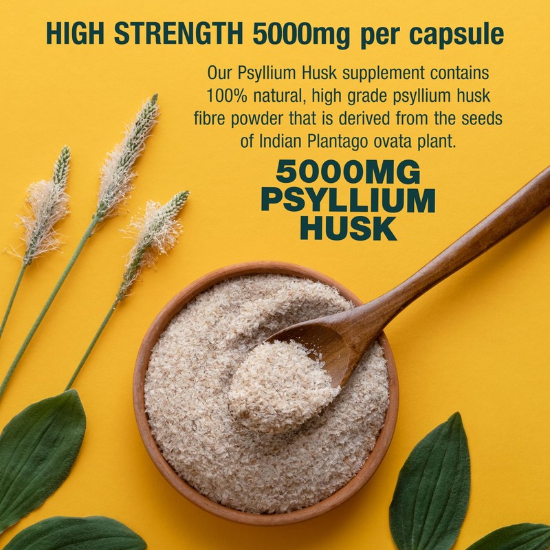 Fibre Supplement 5000mg Psyllium Husk with 500 Million Multi-Strain Probiotic