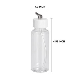 OPHIR 10x Airbrush 80cc Plastic Bottles Paint Jars for Single Action Airbrush Siphon Feed Air Brush
