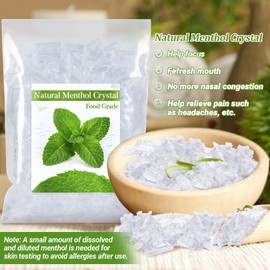 MAQIHAN 2oz Menthol Crystal Bulk - Food Grade Menthol Crystals Organic Mentol Cristal for Shower Steamer Aromatherapy Vapo Tablet Making Colds Restore Congestion Relief Peppermint Essential Oil Making