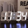 BuyWeek 3D LED Wall Clock, White Frame, Digital Alarm Clock,