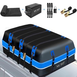 40 Cubic Feet Rooftop Cargo Carrier Bag, Waterproof Soft-Shell Car Roof Bag for All Vehicles SUV with/Without Rack, Car Top Luggage Storage Bag, Blue