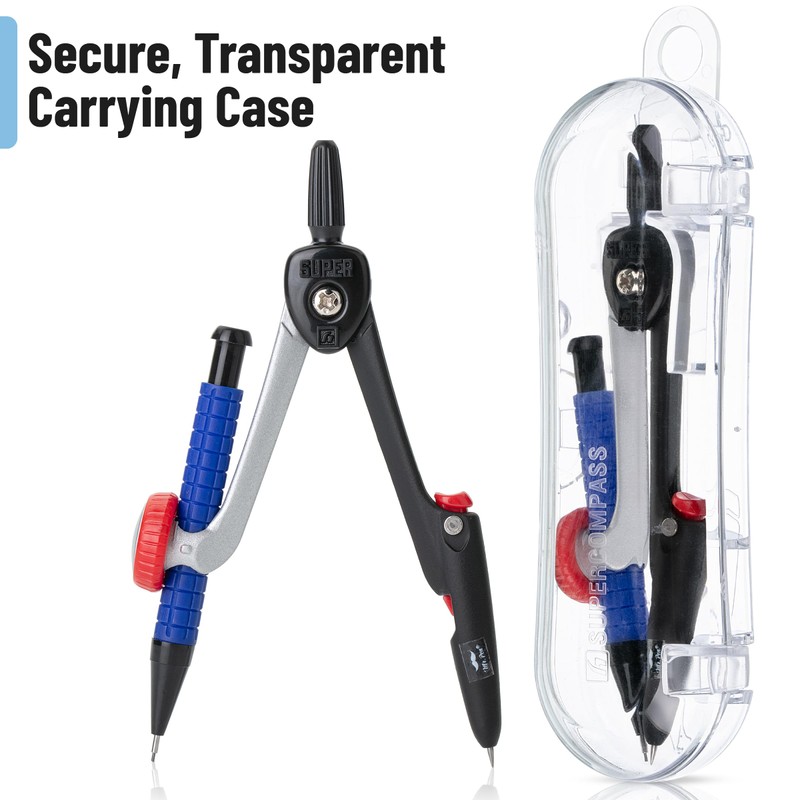 Mr. Pen- Compass for Geometry, Mechanical Pencil Style, Drawing Compass