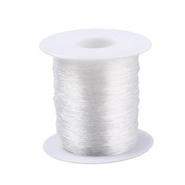 Handicraft Emporium | Round Crystal Thread, Stretchy Bracelet String | Clear | Approximately 100m per Roll (1 Reel, 0.5mm)