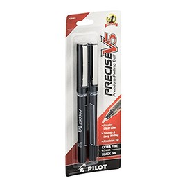 Pilot Precise V5, Bolígrafo, Tinta Líquida Negra, Blíster 2 Piezas (25001), 2-Pack, Negro
