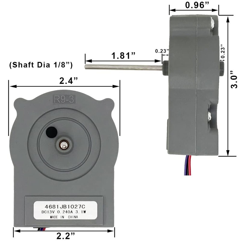 4681JB1027C Refrigerator Evaporator Fan Motor Replacement Compatible with LG Kenmore