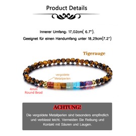 CrystalTears 7 Chakra Bracelet Women's Elastic Healing Crystals Bead Bracelet Reiki Talisman Spiritual Gifts, Stone, alloy, elastic fabric