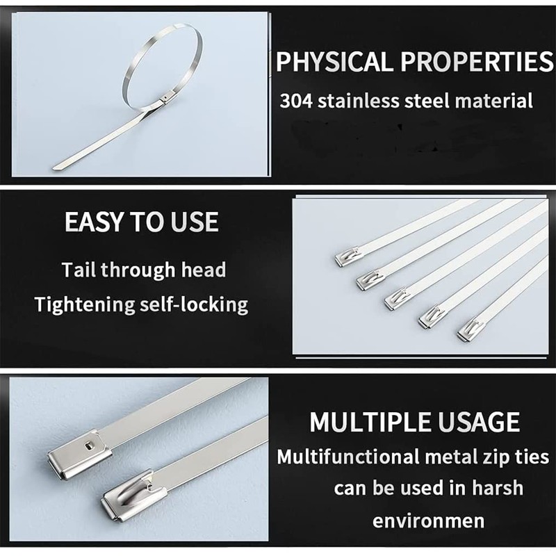 Premium Stainless Steel Cable Ties, SS304 Stainless Steel Zip Ties,