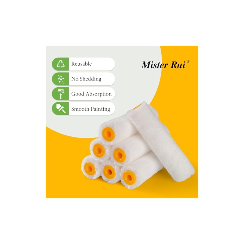 Mister Rui Paint Roller Covers, 40 Pieces, 4 Inch Paint