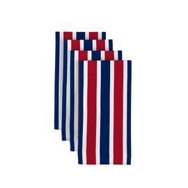 Milliken American Red & Blue Stripes Signature Dinner Napkins - Set of 12