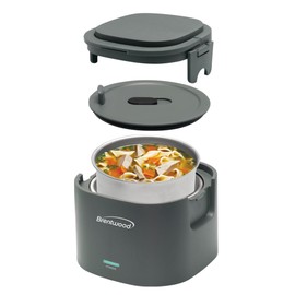 Brentwood 110V 50W 0.6L Portable Leakproof Electric Lunch Box Food Warmer (Gray)