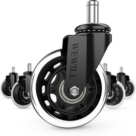 WEWILL Chair Casters Set Floor Wheels Swivel Wheels for Office Chair Hard Universal Compatible with Different Seats (10x22mm)