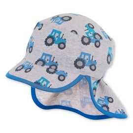 Sterntaler Baby Boys’ Visor Cap with Neck Protection, Peaked Cap, silver, 45
