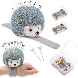 Wrist Pin Cushions for Sewing, 200PCS Sewing Pins, Cute Pin Cushion Wrist Pin Cushion with Elastic Strap, Sewing Products Colored Sewing Pins Straight Pins for Handicrafts DIY Sewing