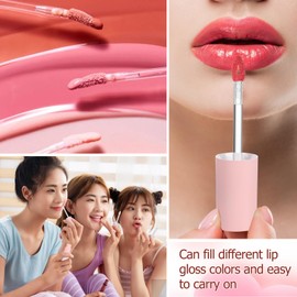 FOMIYES Lip Gloss Tubes, 8Pcs Empty Lip Gloss Tubes Containers, 3ML Refillable Lip Balm Bottles With Wand Applicator for DIY Lip Gloss (Gradient Pink)