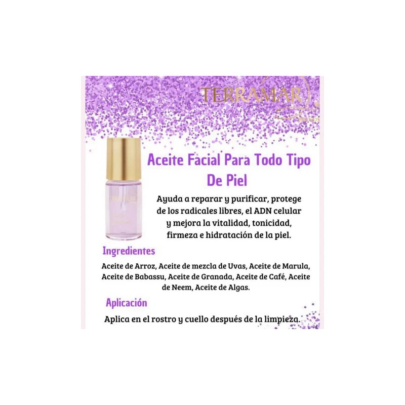Terramar aceite facial nutritivo hidrata todo tipo de piel
