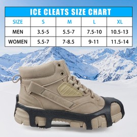 Crampons Ice Cleats Traction Snow Grips for Shoes and Boots Anti-Slip 9 Studs Snow Cleats Walking on Snow Ice Winter Walking Boots Cleats for Men Women