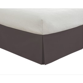 Lux Hotel Taillierter Bettrock Classic 35,6 cm Länge Plissee Styling, Kingsize, Grau