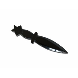 vuagmiv Obsidian Black Pentagram Athame, Altar Dagger for Wicca Supplies and Tools 6"