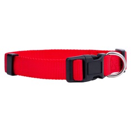 Native Pup Basic Nylon Dog Collar, Adjustable for Small, Medium, Large pet and Puppies Accessories, Cute Colors for Male, Female, boy, Girl, Puppy (Small, Red)