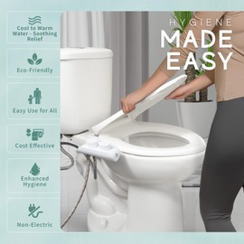 PREMEXA Warm Water Bidet Attachment for Toilets, Self Cleaning Dual Nozzle, Non-Electric, Eco-Friendly, Easy DIY Installation, Sink Access Required for Warm Water