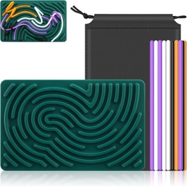 Sensory Activity Board, Silent Fidget Toys for Calm, Stress, Anxiety, ADHD, Autism - Calming Toys for Kids 3+, Busy Board With Portable Storage Bag & 20 Strings (Green)