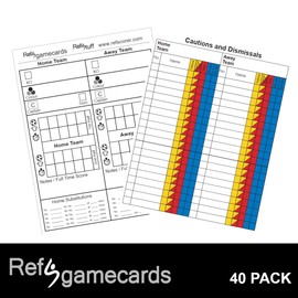 RefSgamecards – Football Soccer Referee Match Day Record Game Cards (Pack of 40)
