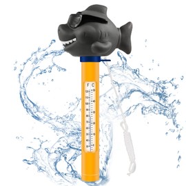 Floating Water Thermometer, Swimming Pool Thermometer, Cartoon Water Temperature Thermometer, Shatterproof Swimming Pool Thermometer with Rope, Suitable for Indoor and Outdoor Hot Tubs, Pools