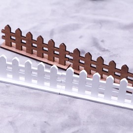 Zerodeko Garden Fence Garden Fence 10 Pieces Miniature Wood Fence Ornament, Wooden Fence, Wood Ornament Supplies DIY Wood Picket Fence for Landscape Decor (White) Outdoor Playpen Outdoor Playpen